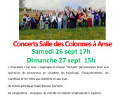 Concerts Choeur Incluzik - septembre 2026