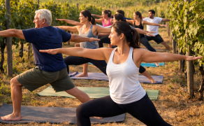 Séance de yoga et dégustation