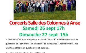 Concerts Choeur Incluzik - septembre 2026